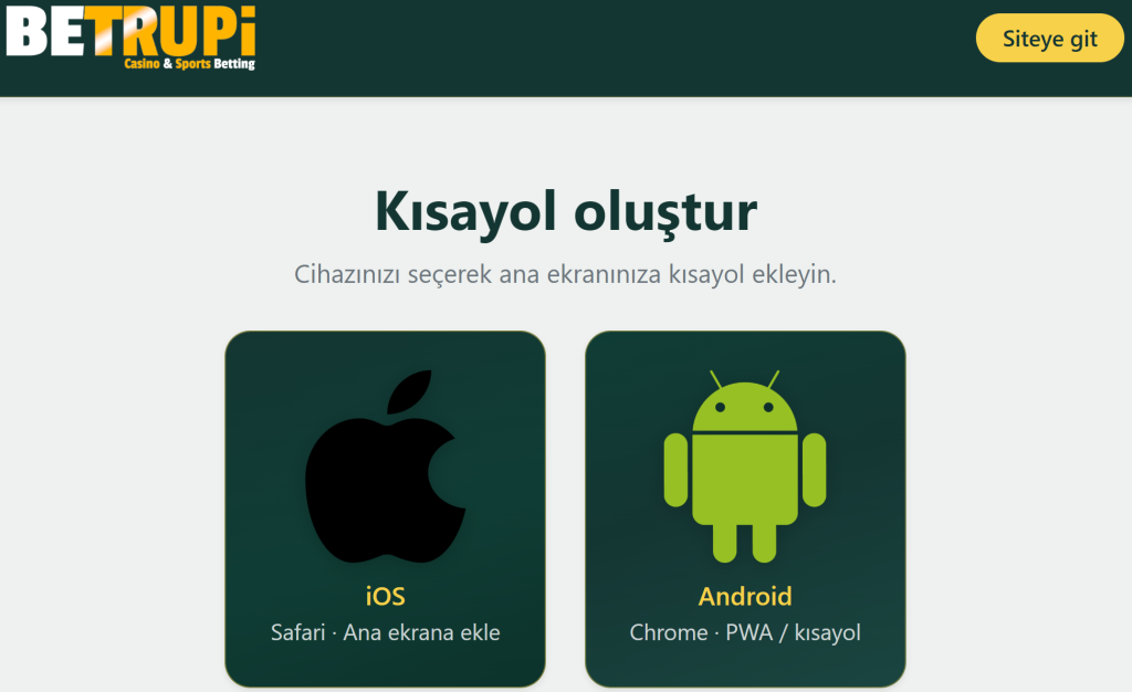 betrupi giriş app ekranı